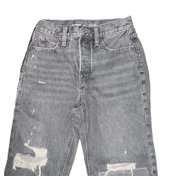 NWT Old Navy Grey Extra High Rise Sky-Hi Straight Secret Slim Pocket‎ Size 00 - Picture 2 of 3